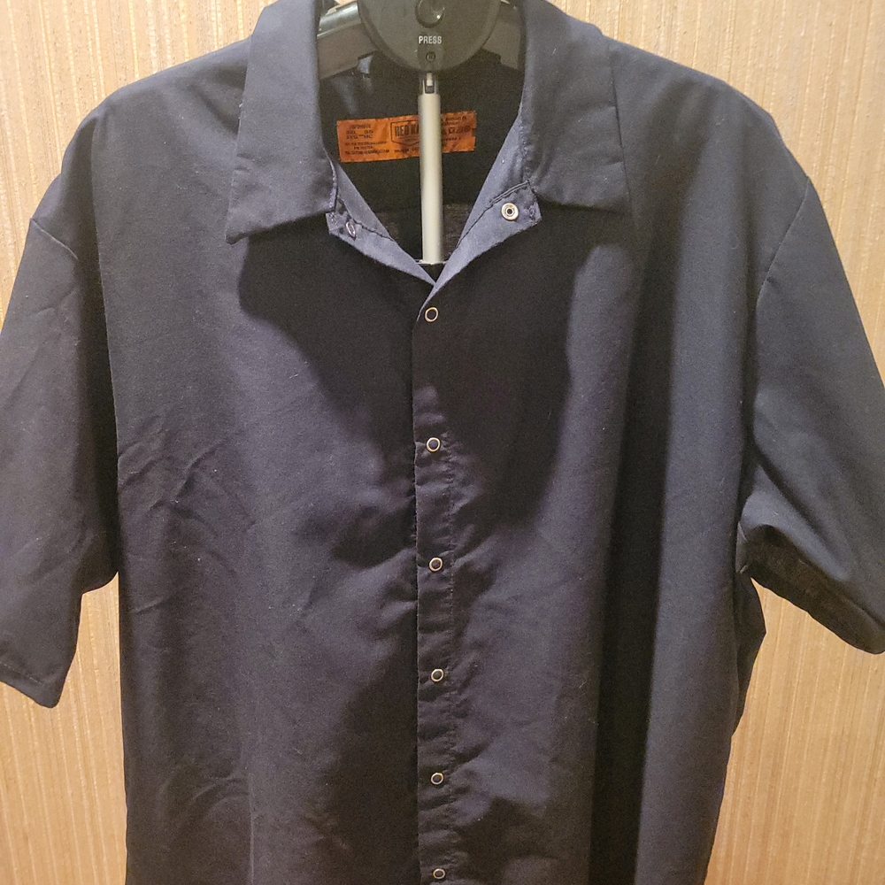 RED CAP Navy Blue Men's Casual Button Down Shirt 3XL